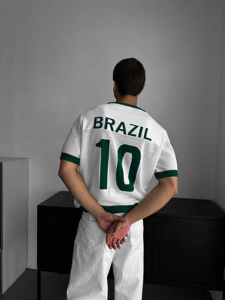 Oversize Brazil Knit T-shirt - Biały