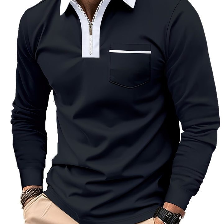 Elegancki zamek-kołnierz koszulka polo