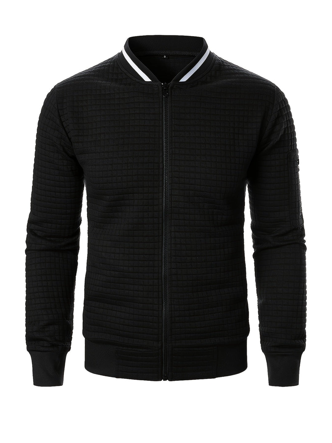 Fakturowany Zip-Up Bomber kurtka
