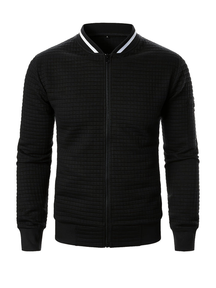 Fakturowany Zip-Up Bomber kurtka