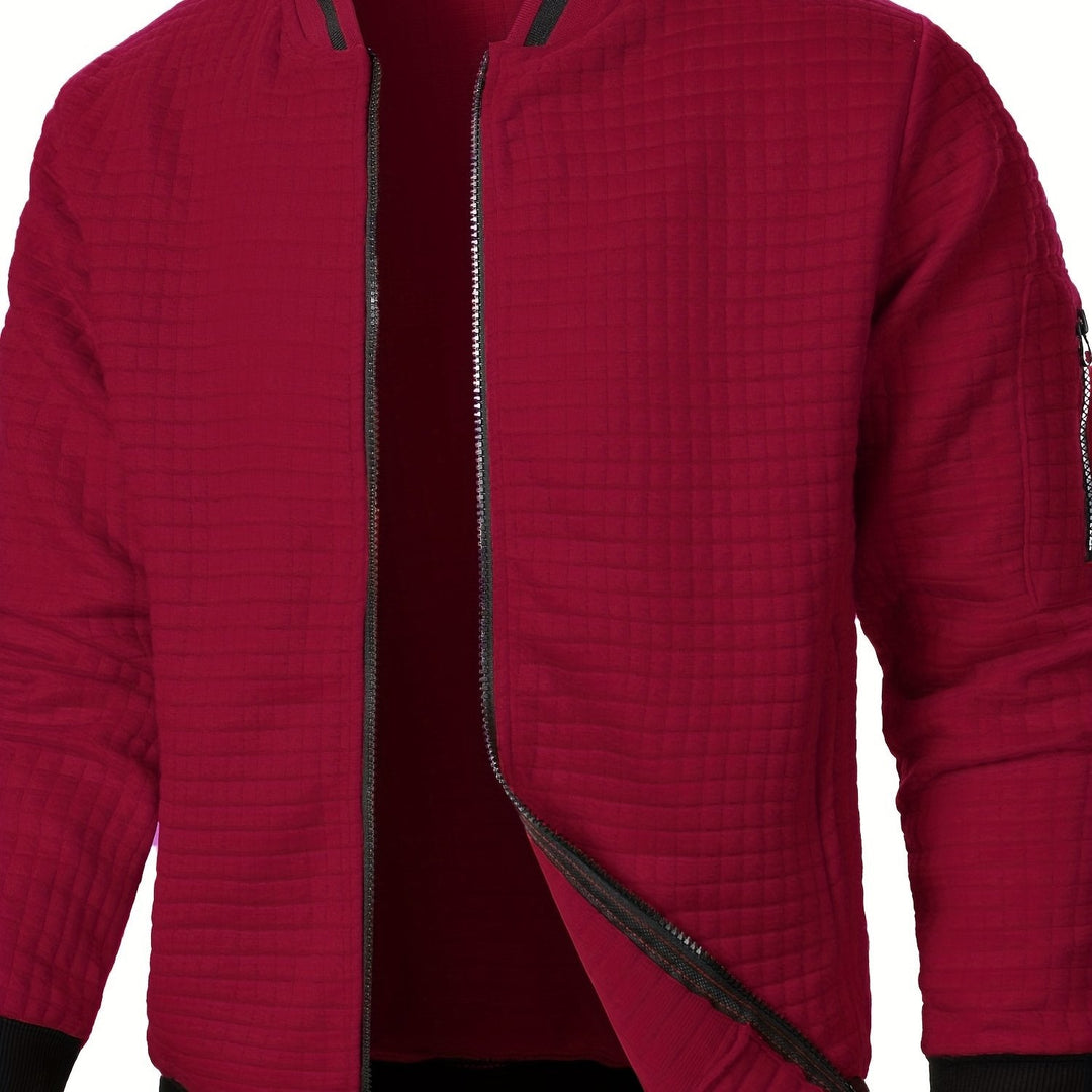 Fakturowany Zip-Up Bomber kurtka