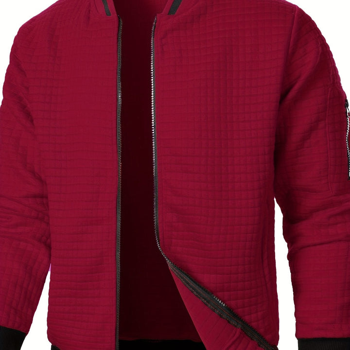 Fakturowany Zip-Up Bomber kurtka
