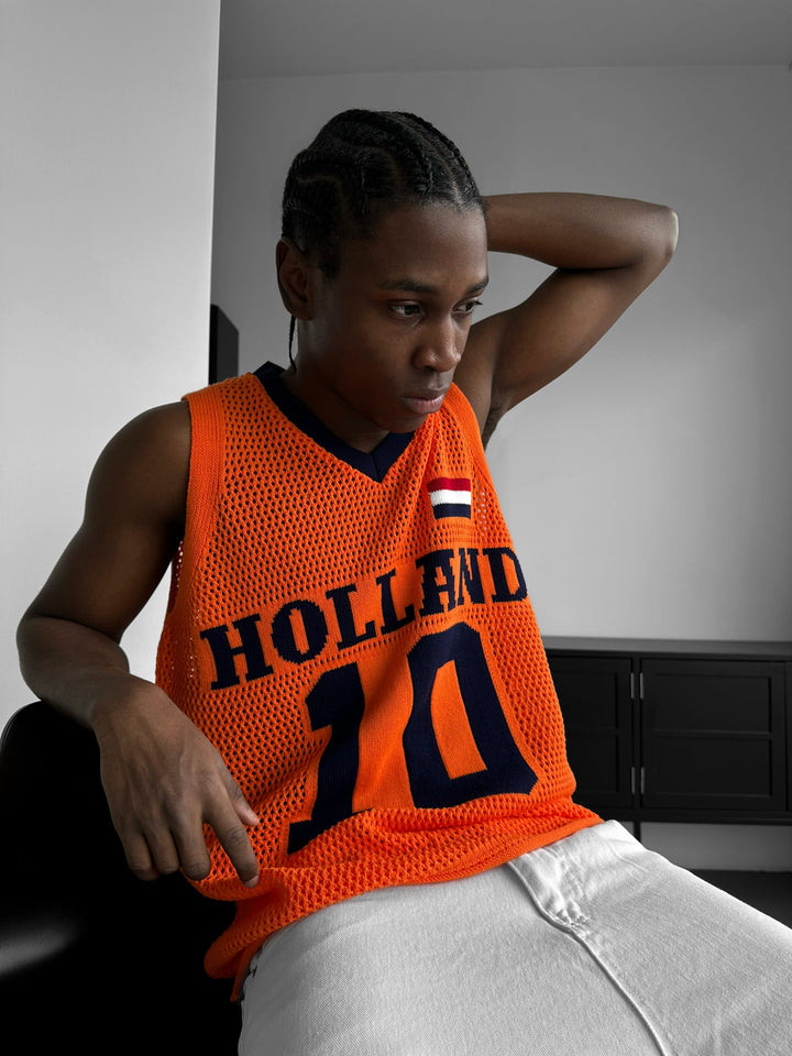 Oversize Holland Knit Tanktop - Pomarańczowy