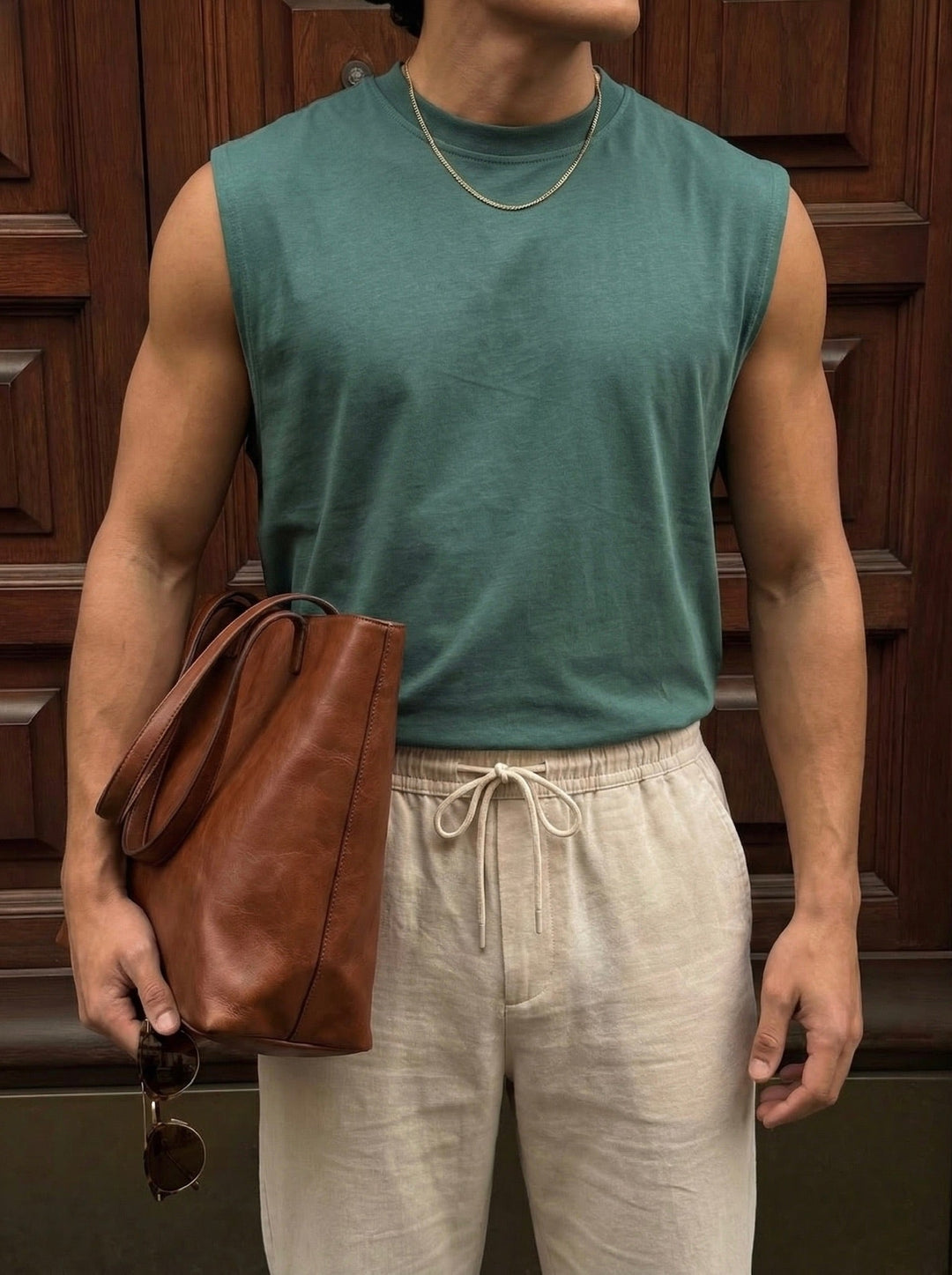 Oversize Basic Tanktop - Petrol