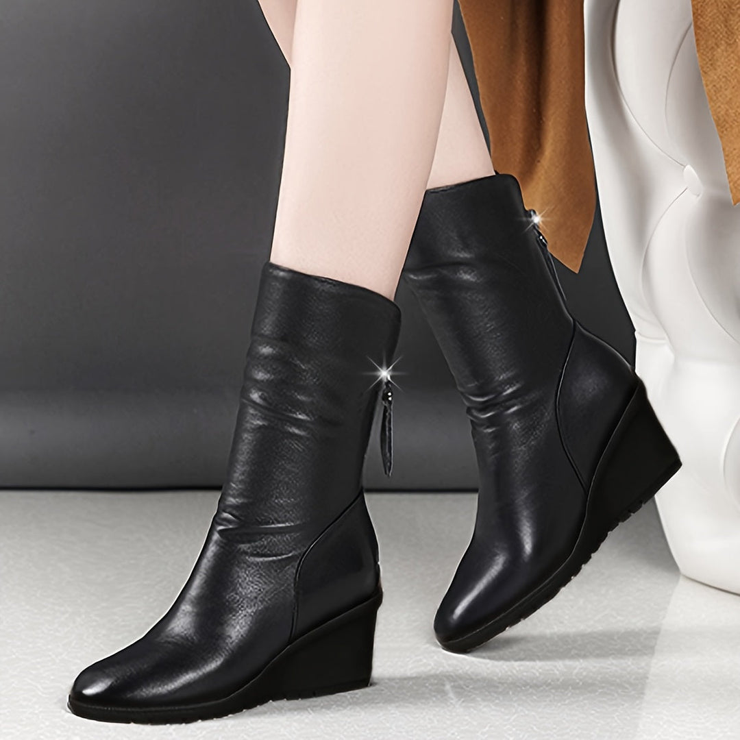 Smukły Wedge buty do połowy łydki