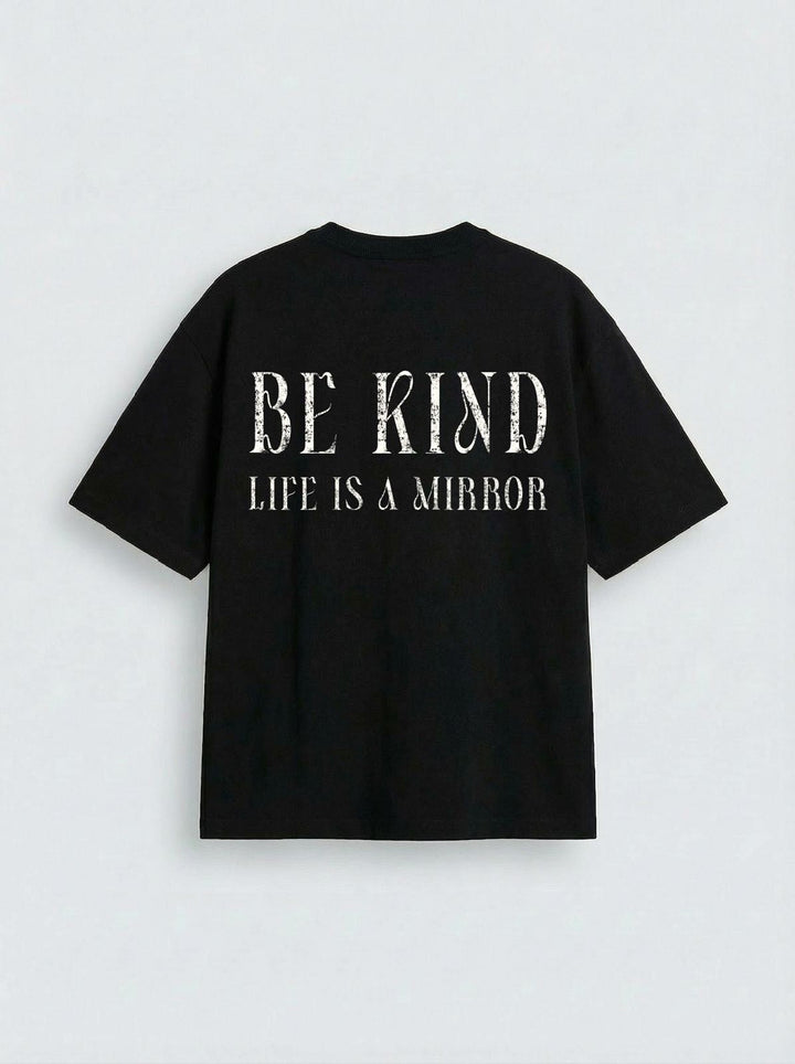 T-shirt Oversize Be Kind - Czarny