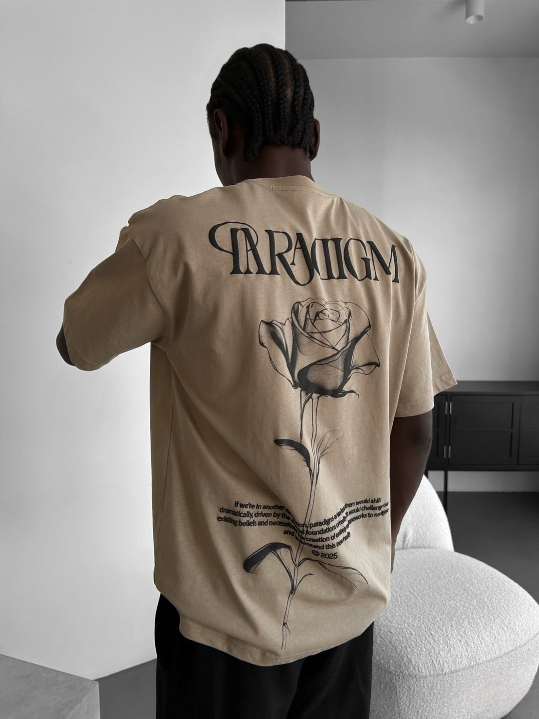 Oversize Paradigm T-Shirt - Beżowy