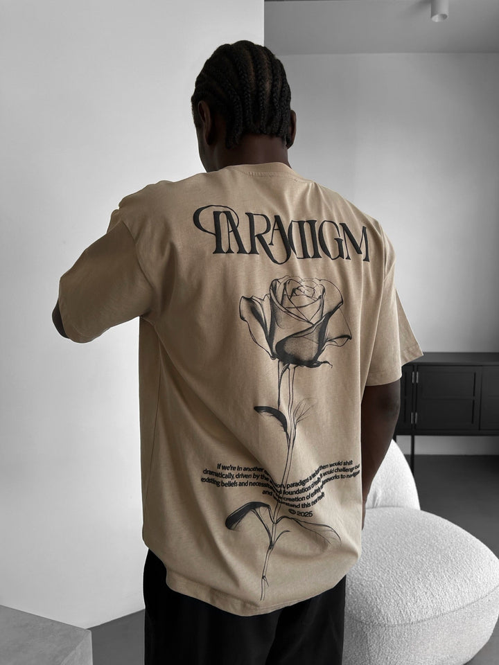 Oversize Paradigm T-Shirt - Beżowy