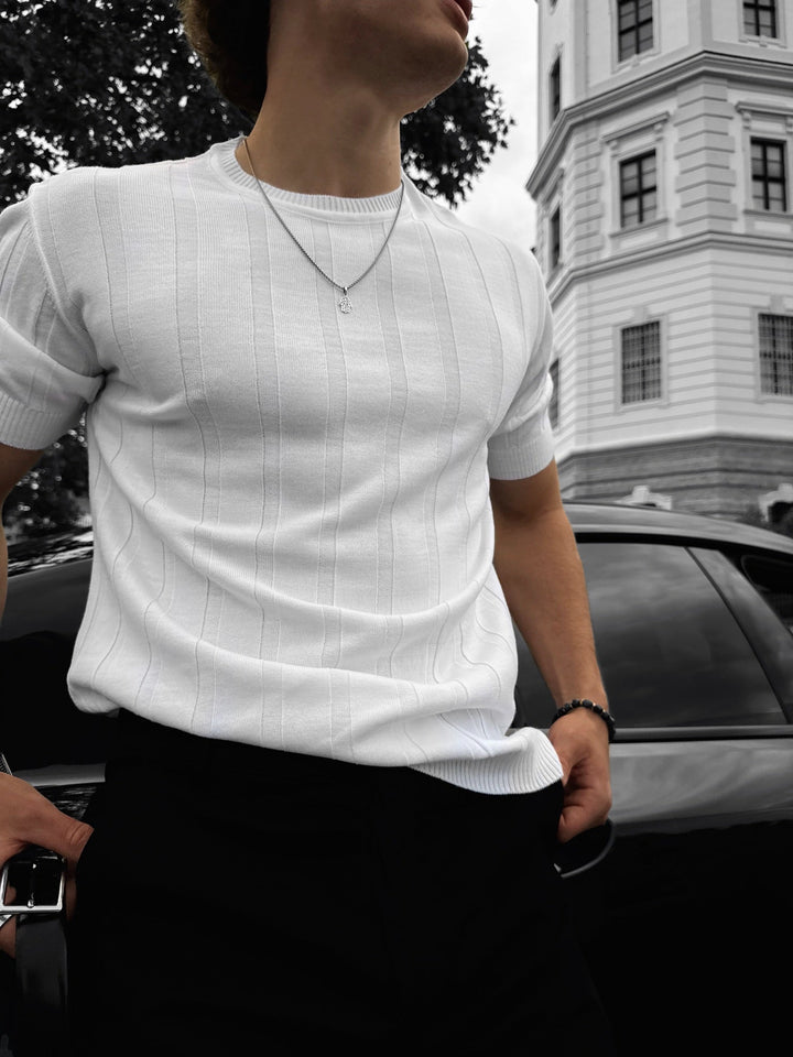 T-shirt Regular Fit z dzianiny - Biały