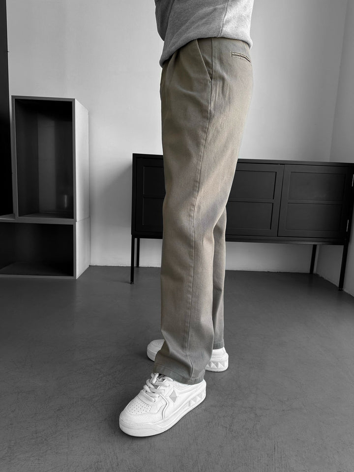 Luźne Spodnie Casual - Khaki