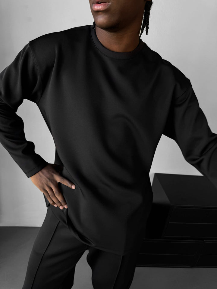 Oversize Diver Sweatshirt - Czarny