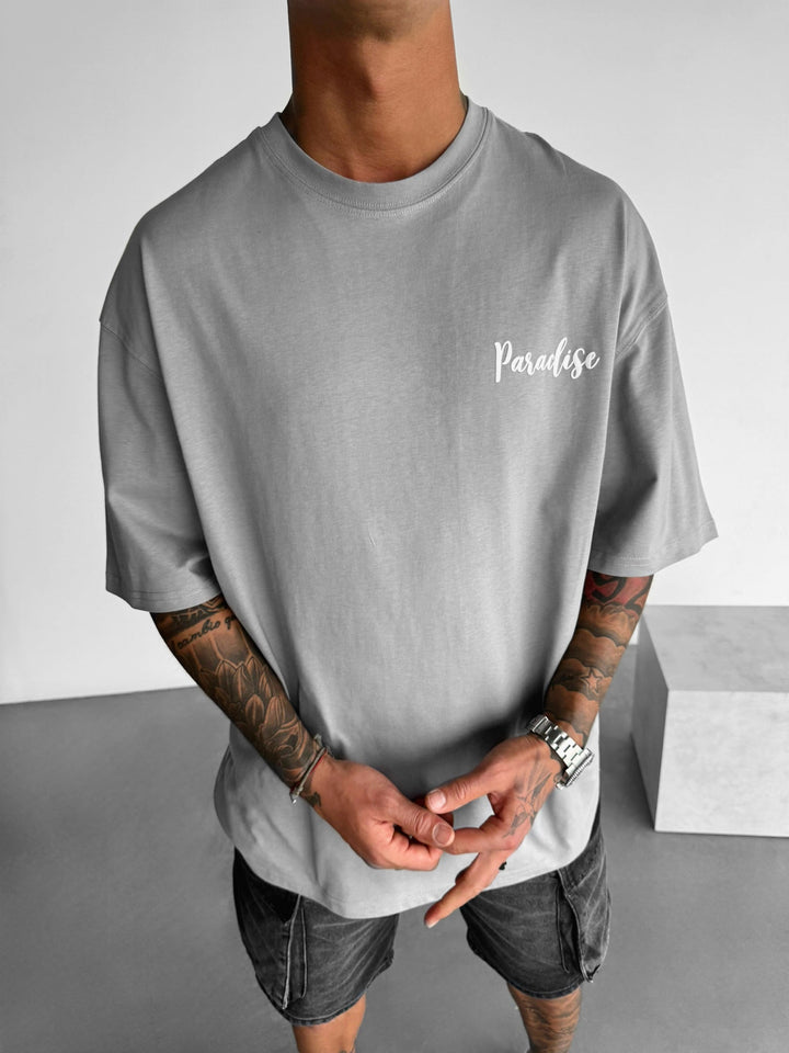 T-shirt Oversize Parrot Paradise - Szary