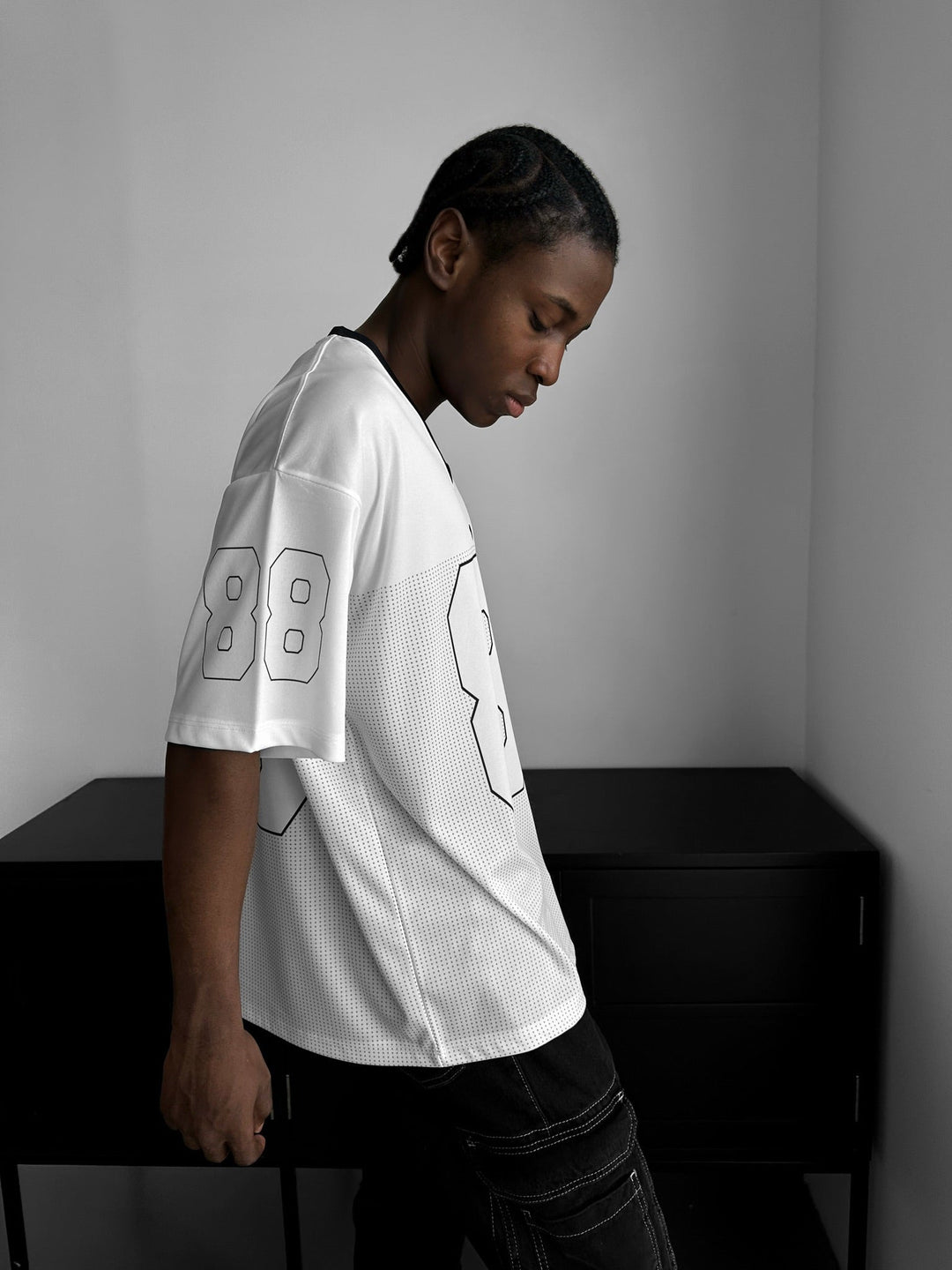 Oversize Varsity Mafia T-Shirt - Ecru