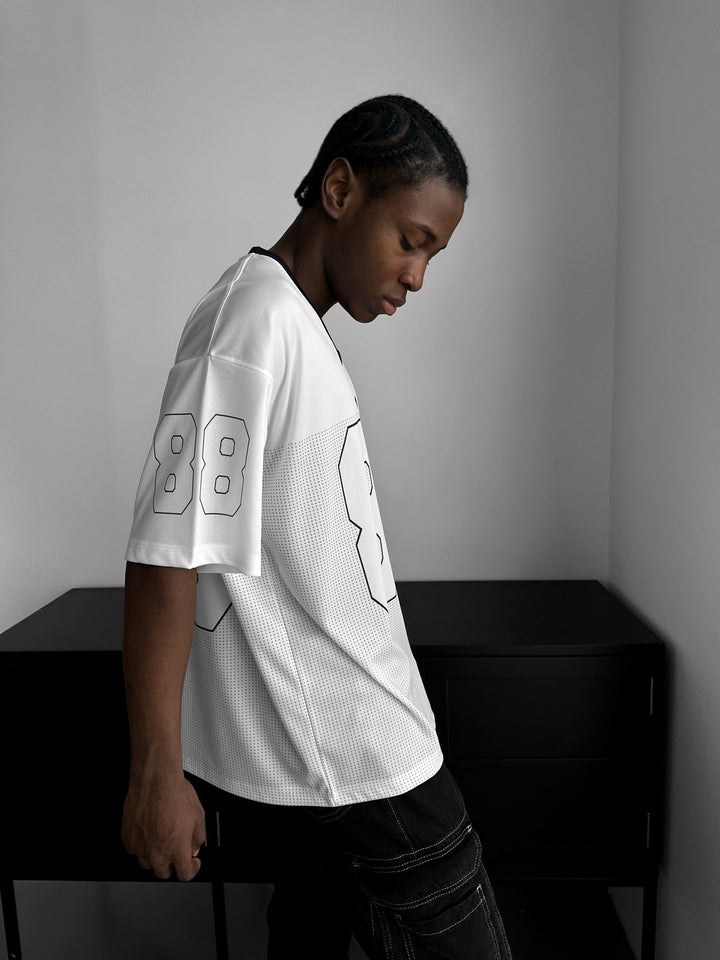 Oversize Varsity Mafia T-Shirt - Ecru
