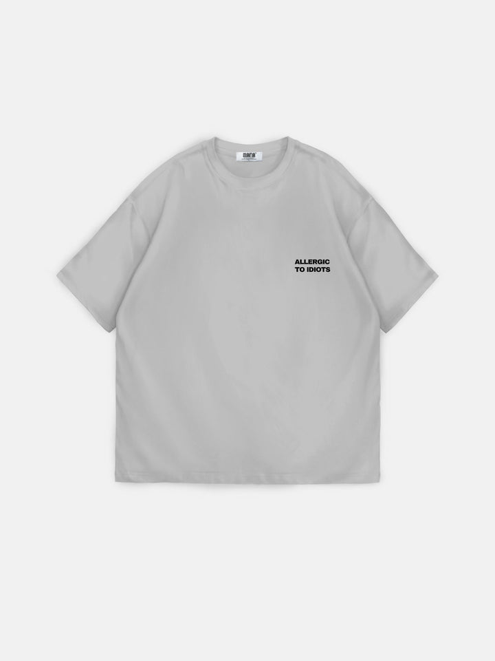 T-shirt Oversize z nadrukiem - Szary