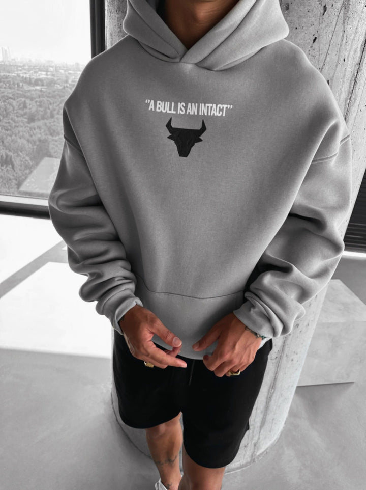 Oversize Bull Hoodie - Grzybowy Szary