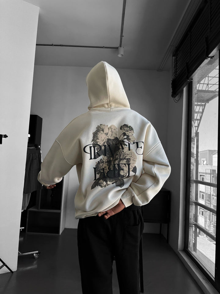 Oversize Hoodie z Prywatną Metką - Beżowy