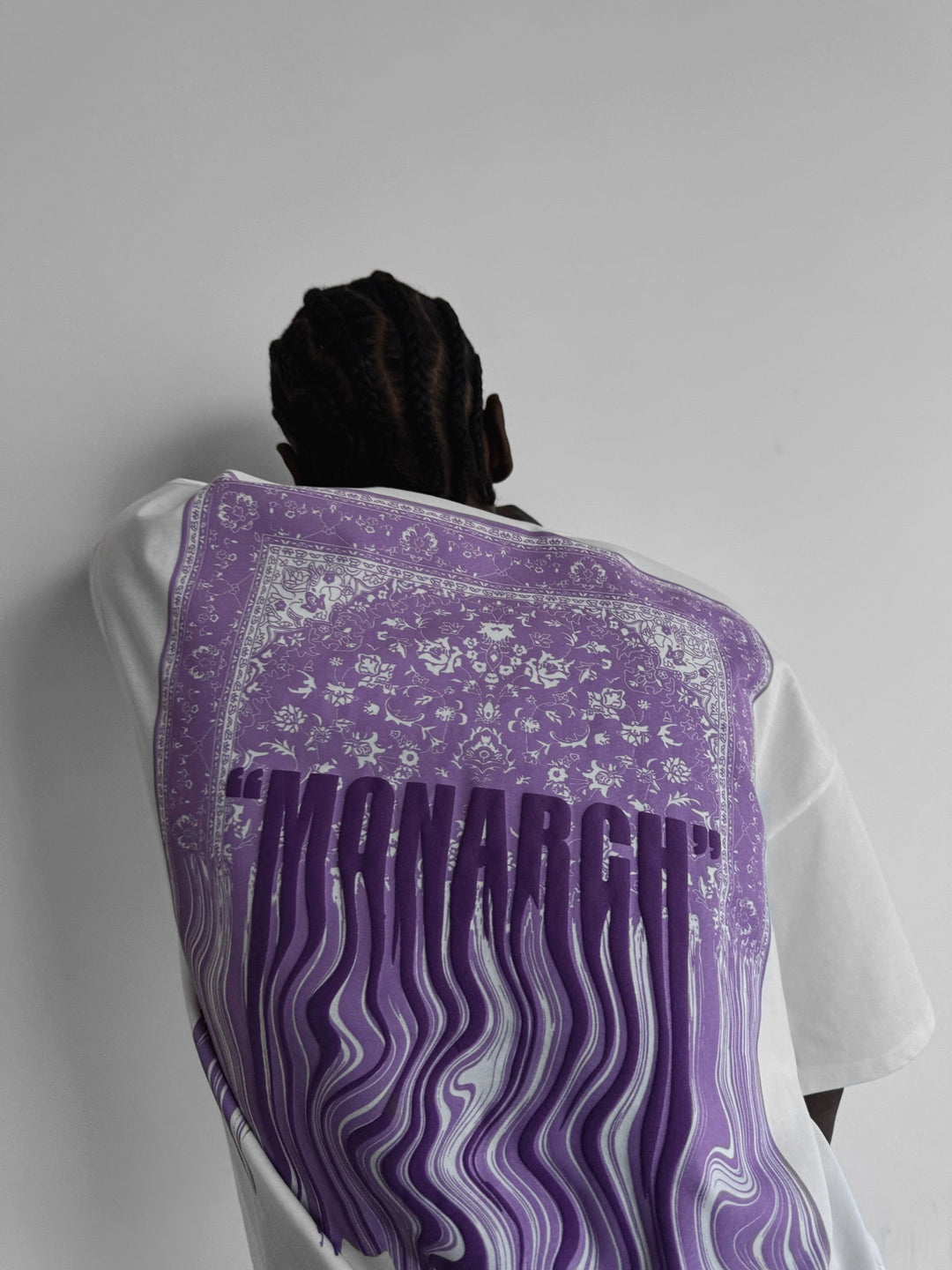 T-shirt Oversize Monarch - Ecru i Lila