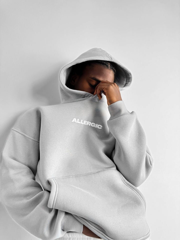Oversize Allergiczny Hoodie - Szary