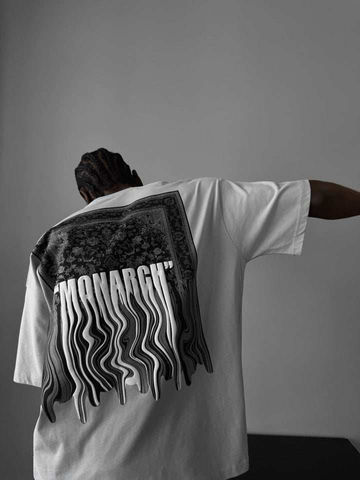 Oversize Monarch T-Shirt - Szary i Biały