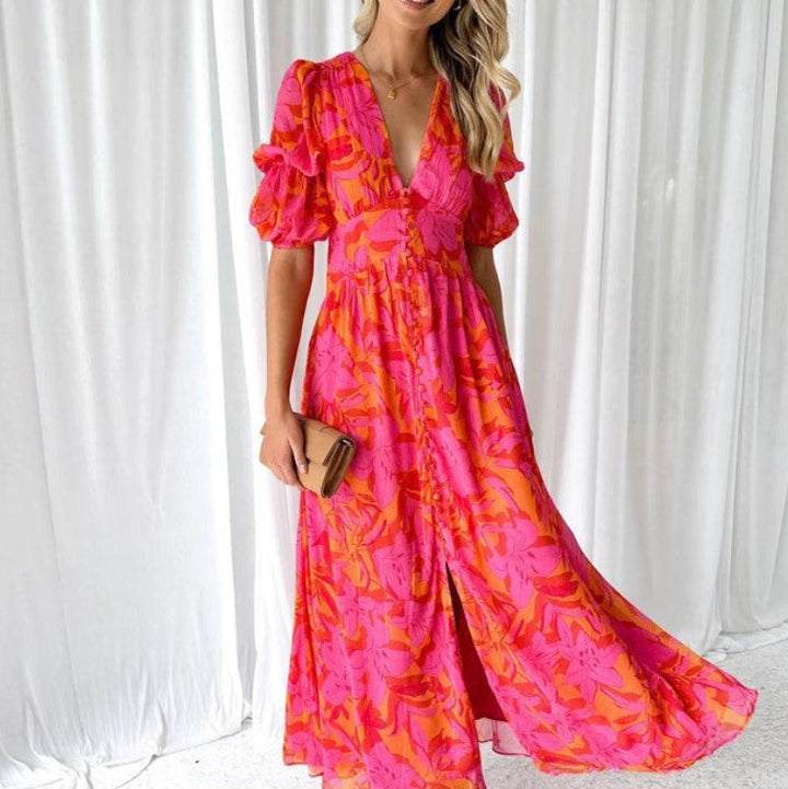Elegancki letni sukienka maxi