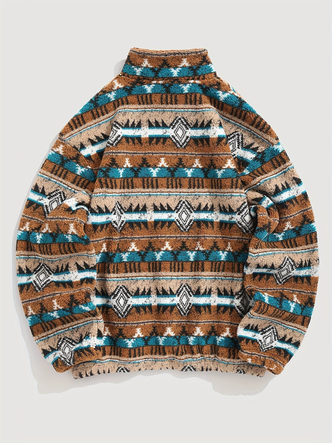 Wzorzysty zamek 1/4 sweter