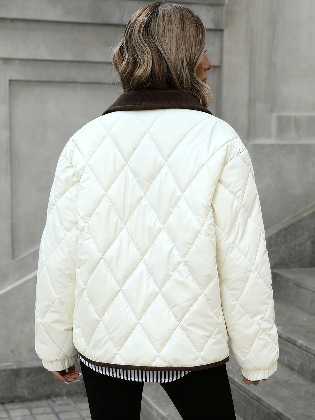 Diamond-pikowany Padded kurtka
