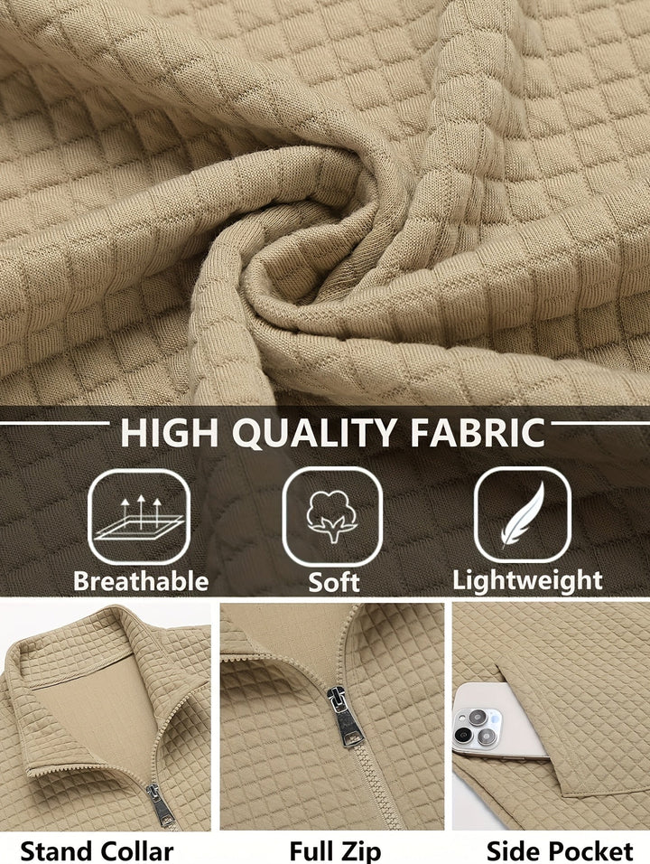 Fakturowany Zip-Up kurtka
