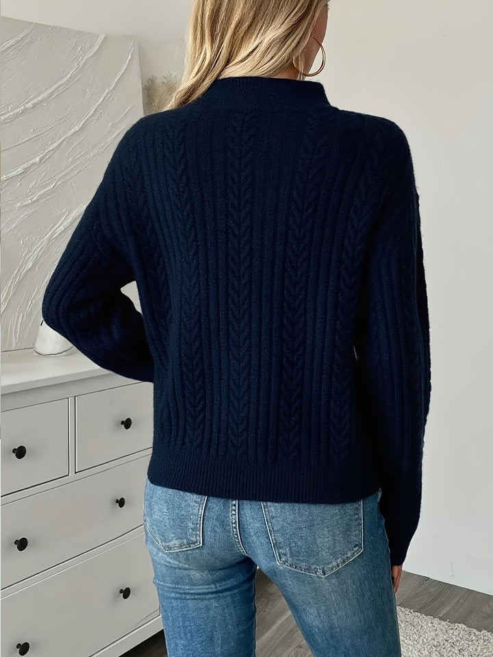 Fakturowany zamek 1/2 sweter