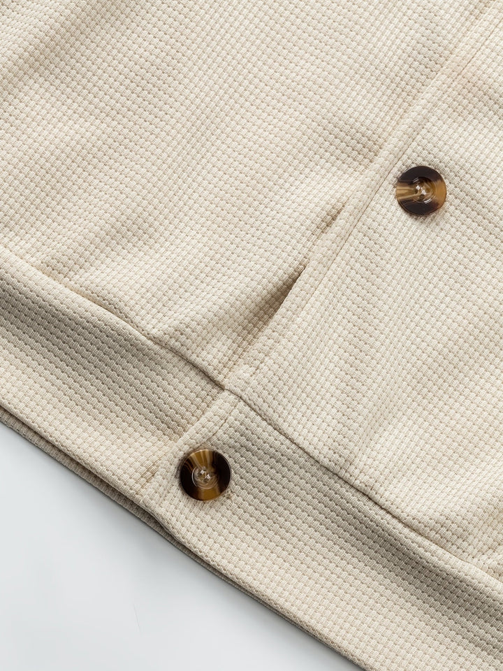 Fakturowany Button-Up kurtka