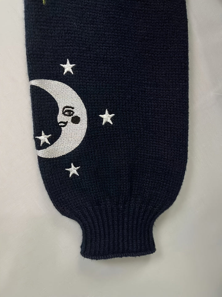 Celestial haftowany Lantern-Sleeve kardigan