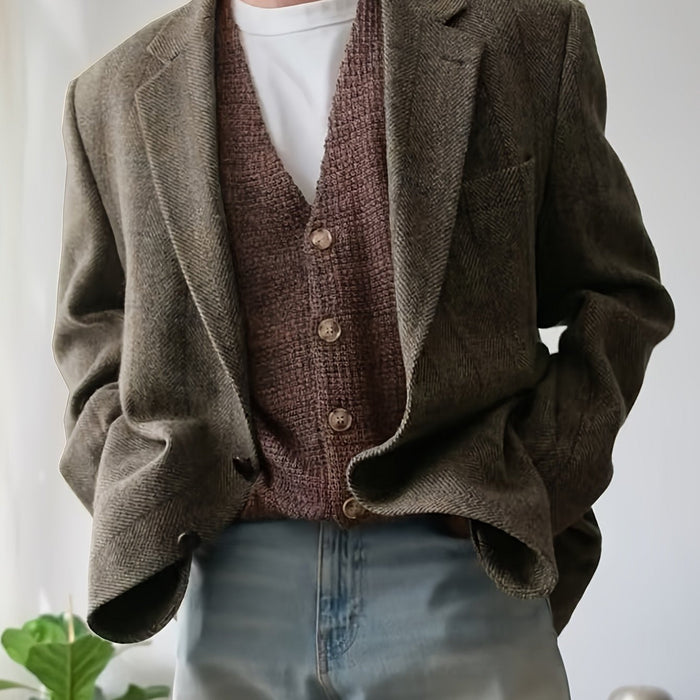 Elegancki fakturowany marynarka