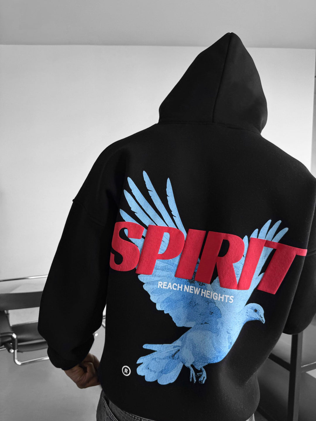Oversize Spirit Hoodie - Czarny