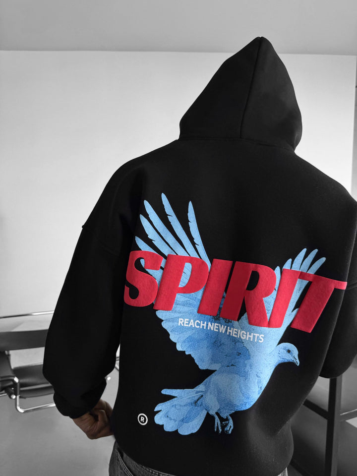 Oversize Spirit Hoodie - Czarny