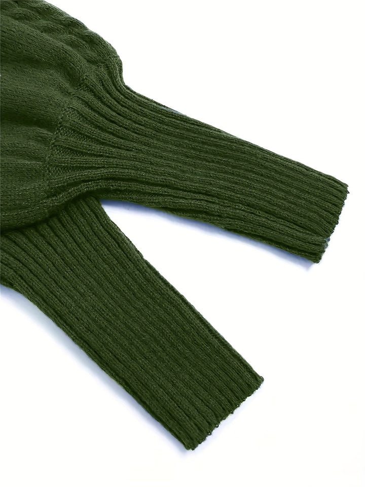 Fakturowany Half-Collar sweter