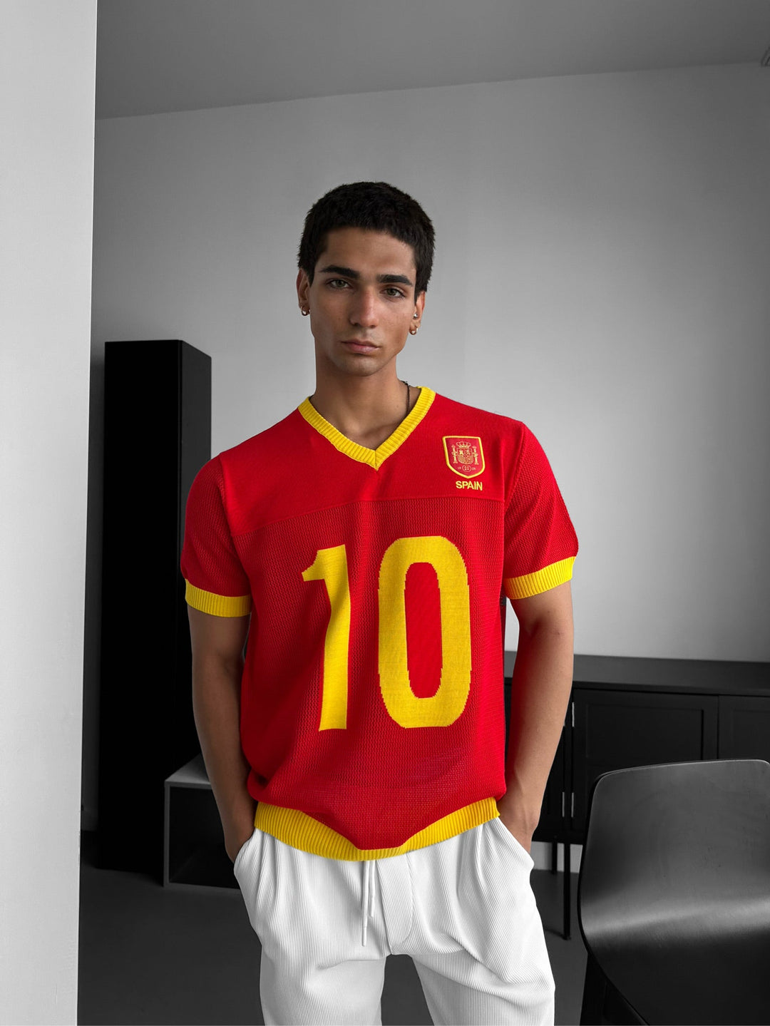 Oversize Hiszpański T-shirt - Czerwony