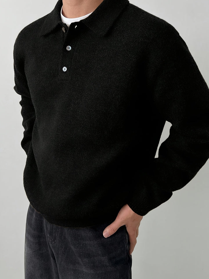 Elegancki polo kołnierz sweter