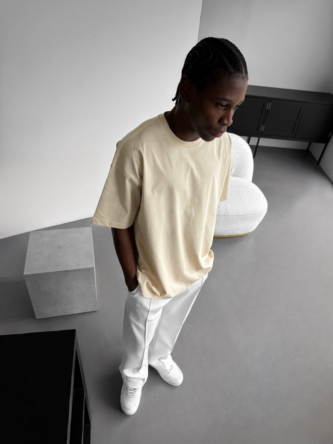 Oversize Basic T-Shirt - Jasny Beż