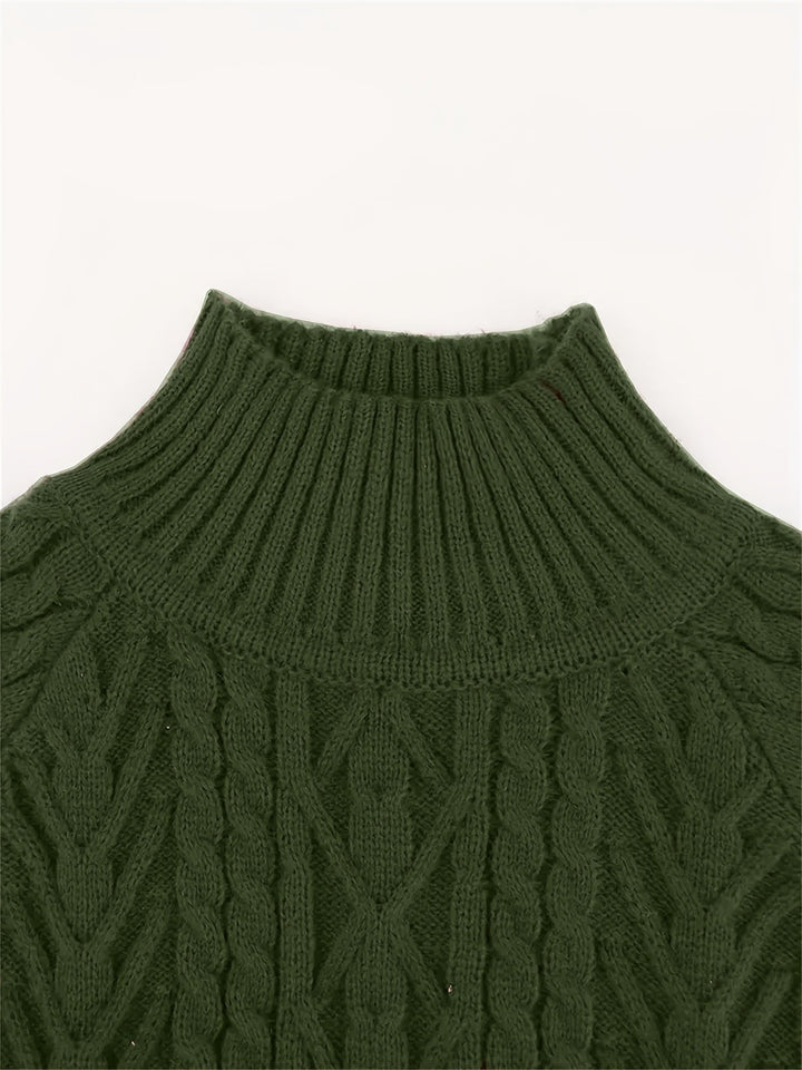 Fakturowany Half-Collar sweter