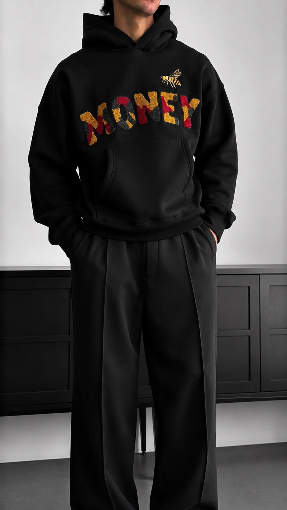 Oversize Money Hoodie - Czarny