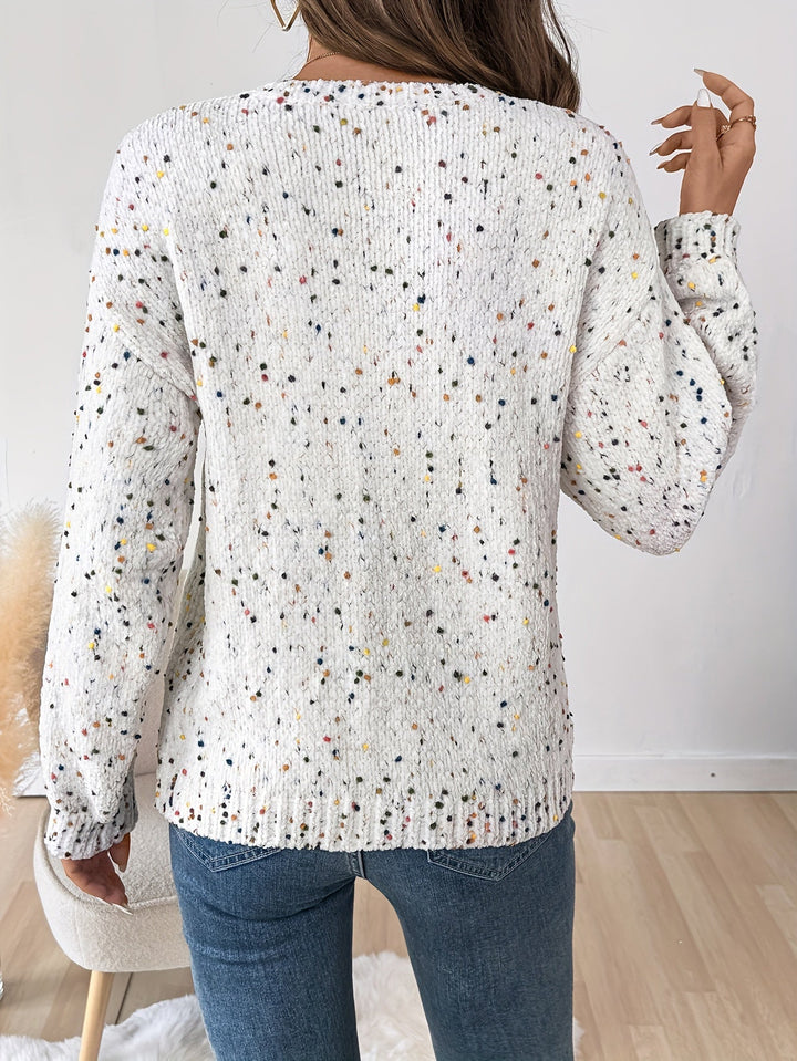 Speckled Round szyja sweter