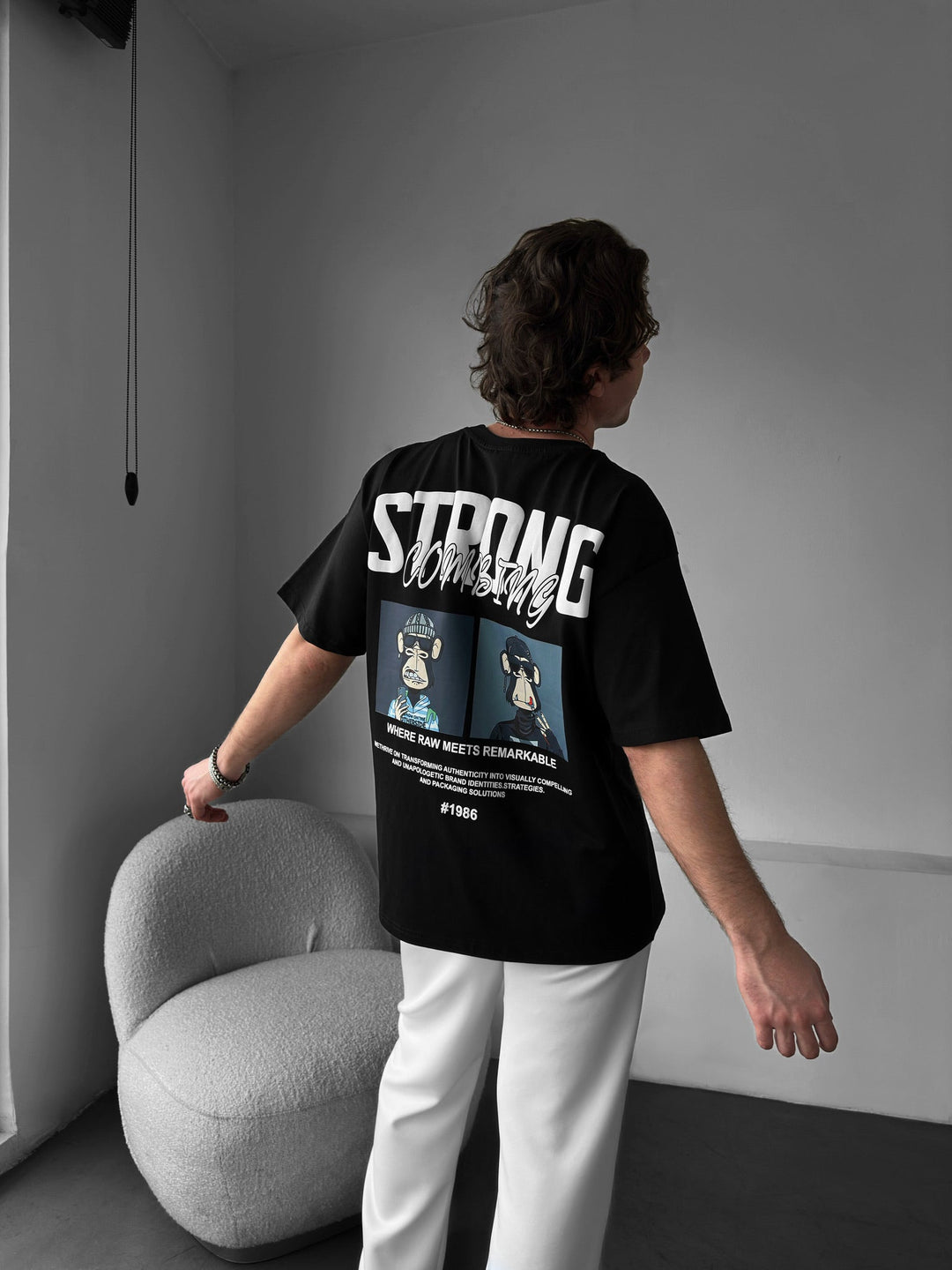 T-shirt Oversize Strong Combing - Czarny