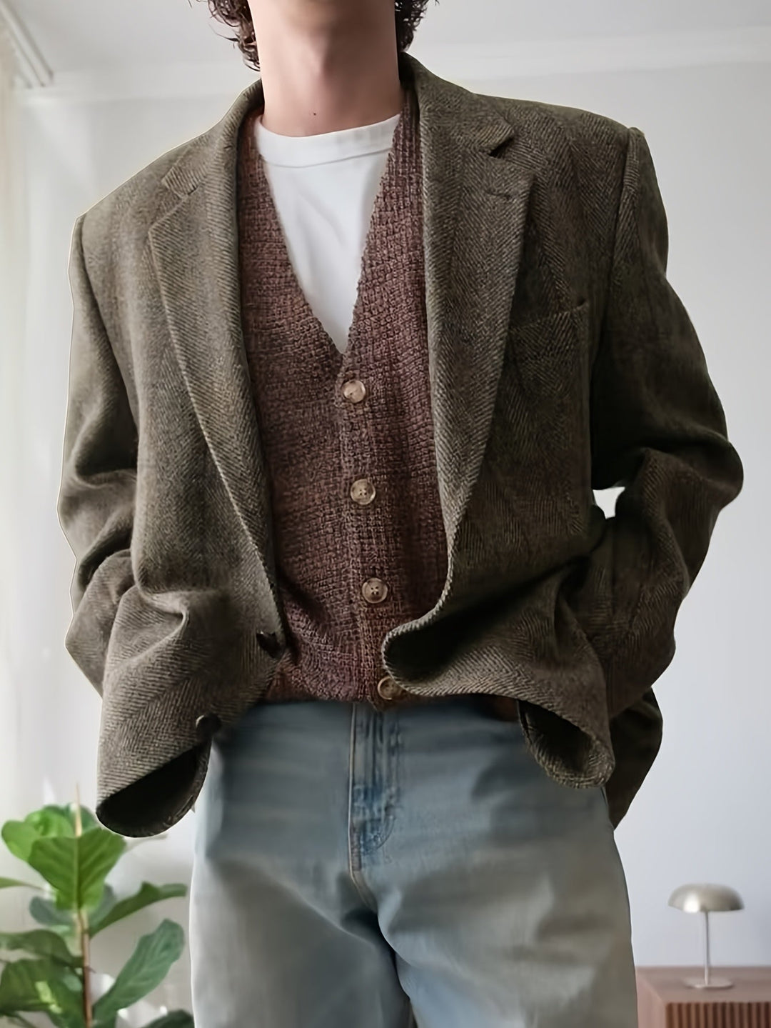 Elegancki fakturowany marynarka