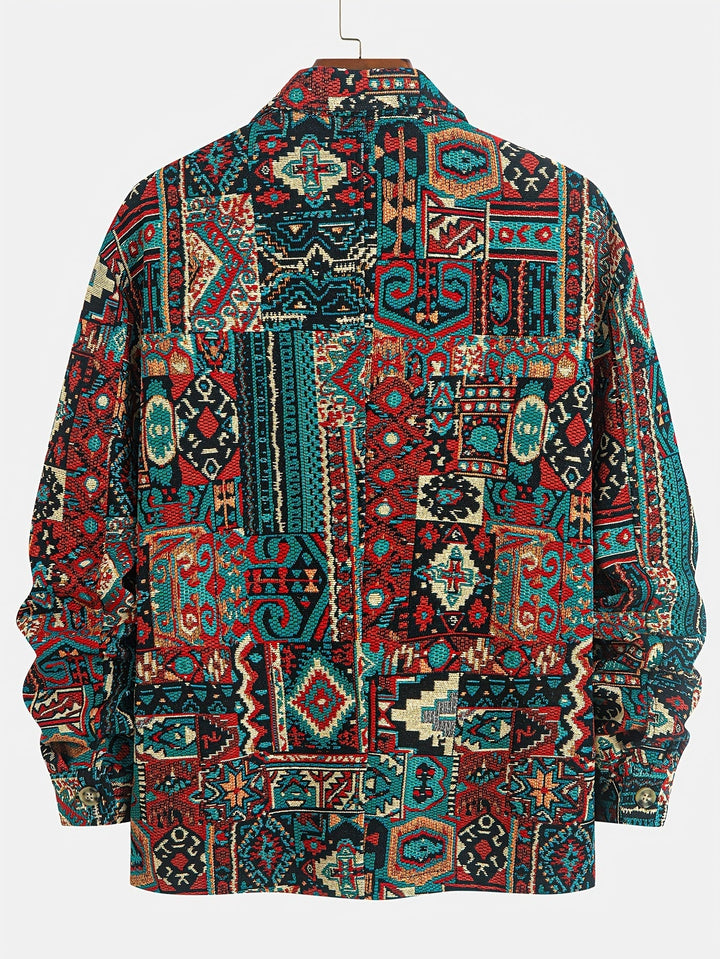 Wzorzysty Lapel zamek kurtka