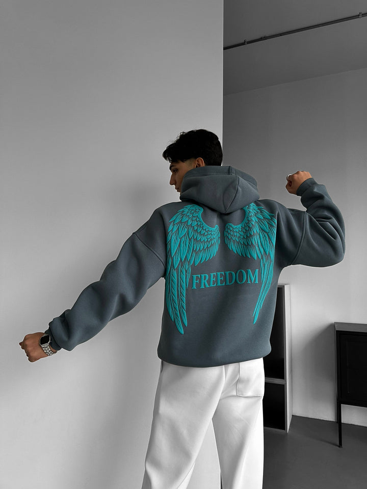 Oversize Freedom Hoodie - Burzowa Pogoda