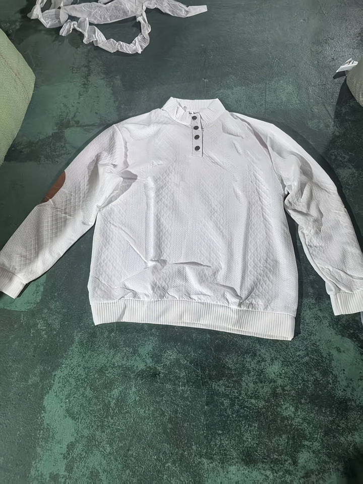 Wyróżniać się kołnierz guzik Henley sweter