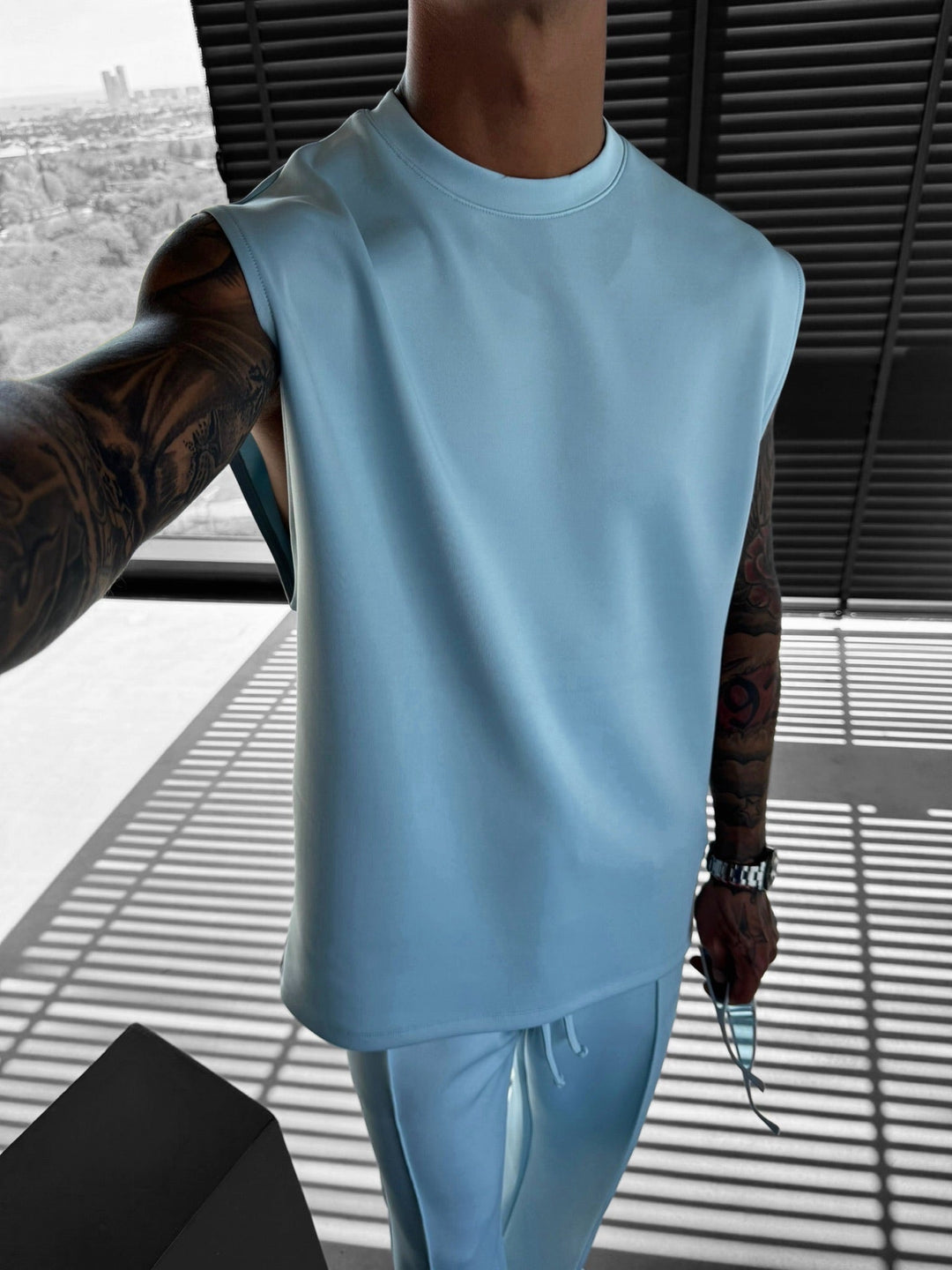 Oversize Diver Tanktop - Baby Blue