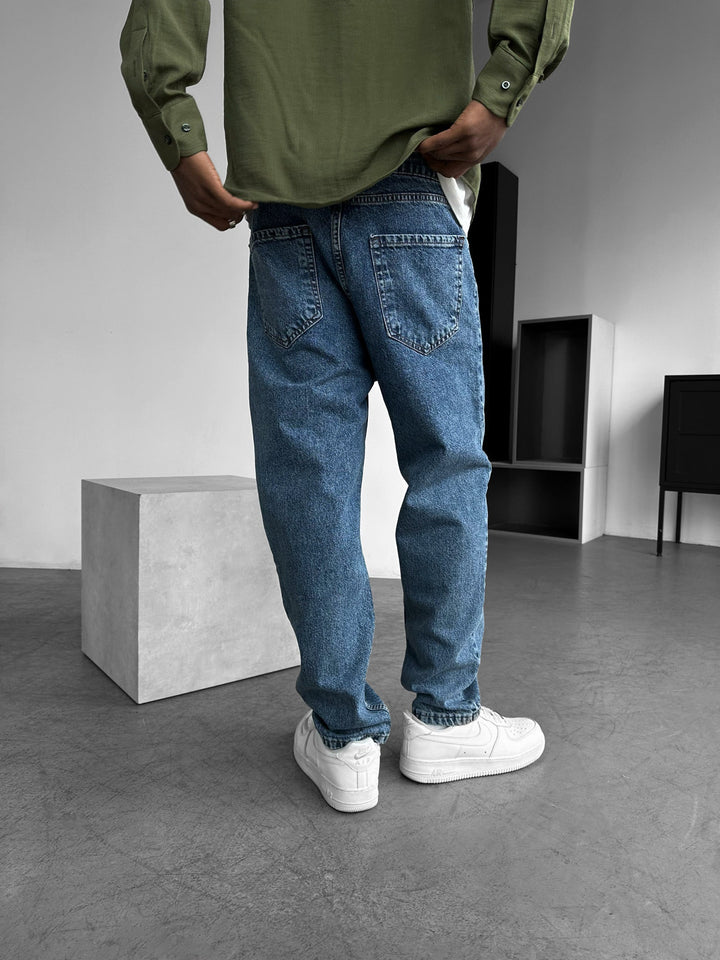 Jeansy Boyfriend Fit - Niebieskie
