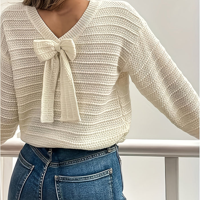 Bow-Detail dzianina sweter
