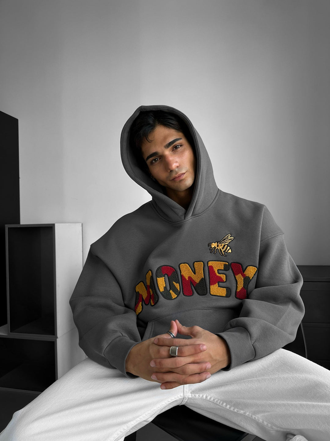 Oversize Money Hoodie - Antracyt